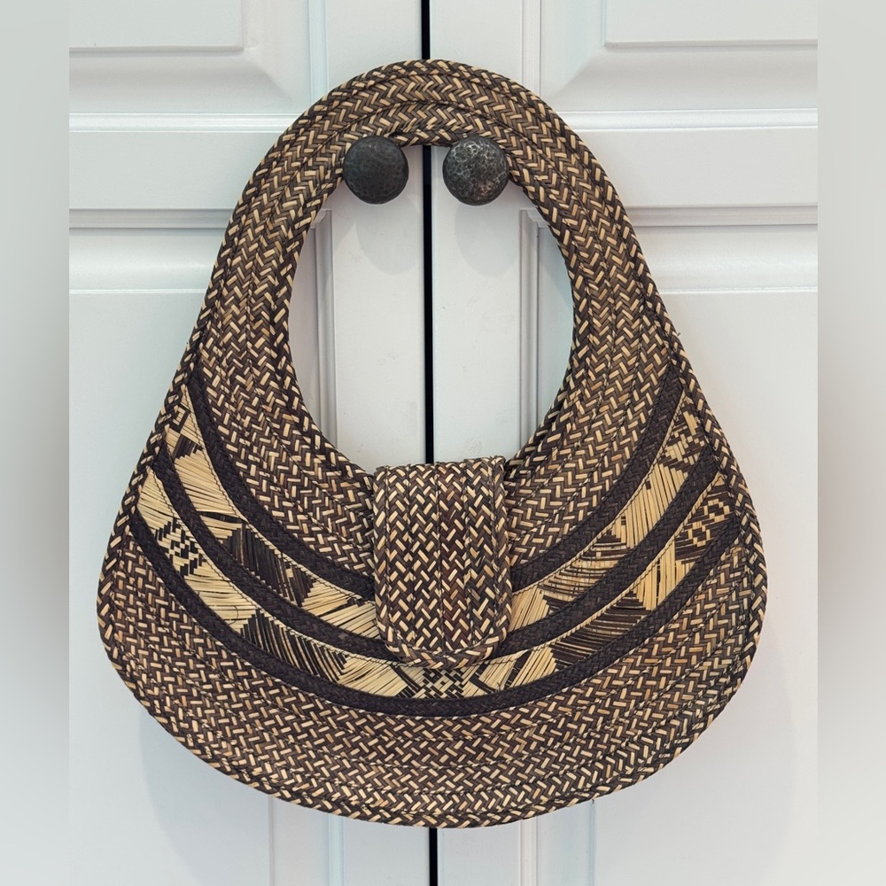 Handwoven Brown and Natural Hand Bag